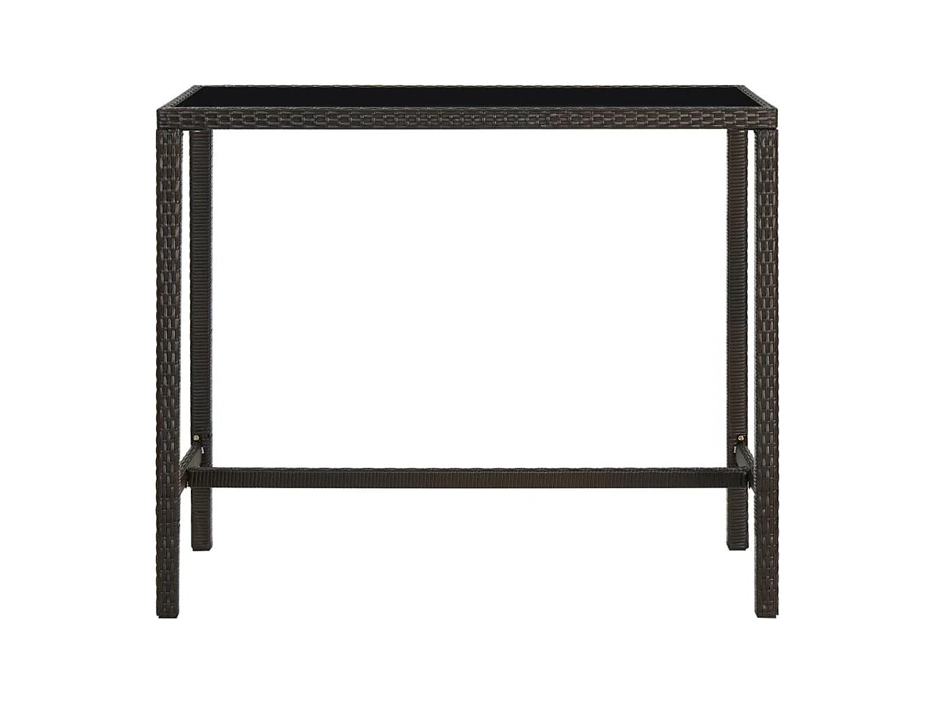 Table de bar de jardin Marron 130x60x110 Résine tressée verre