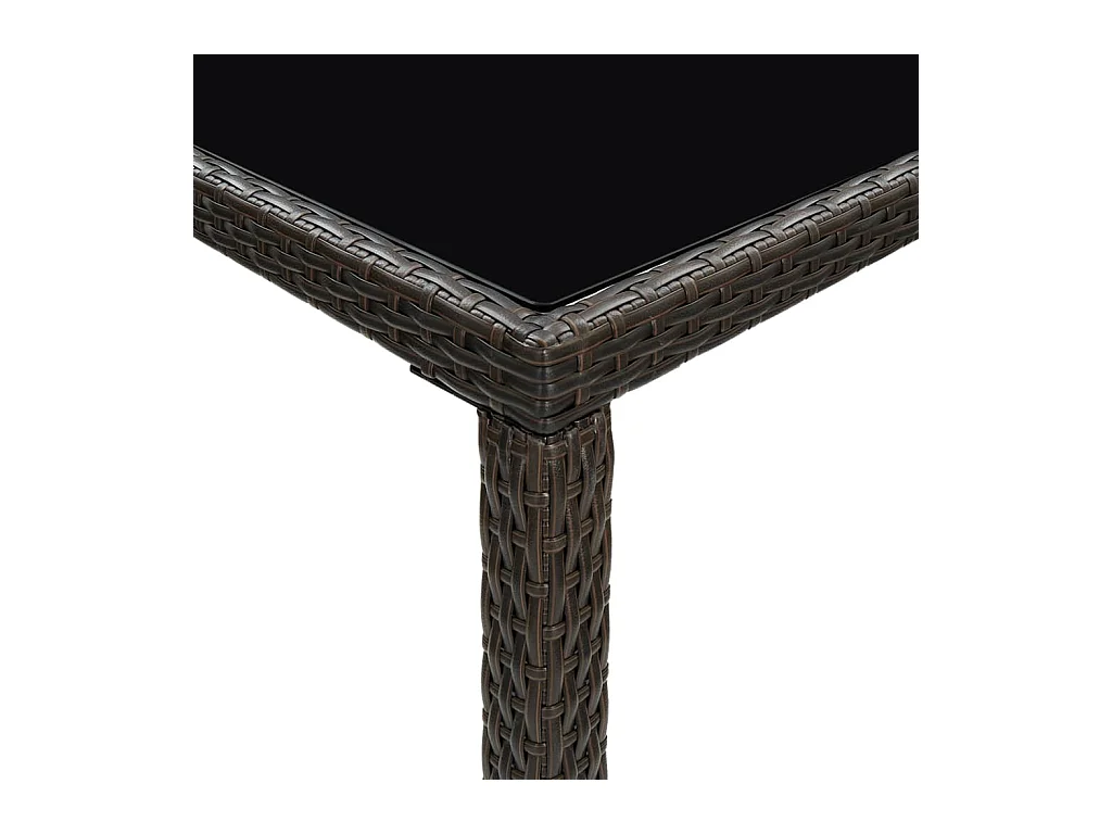 Table de bar de jardin Marron 130x60x110 Résine tressée verre