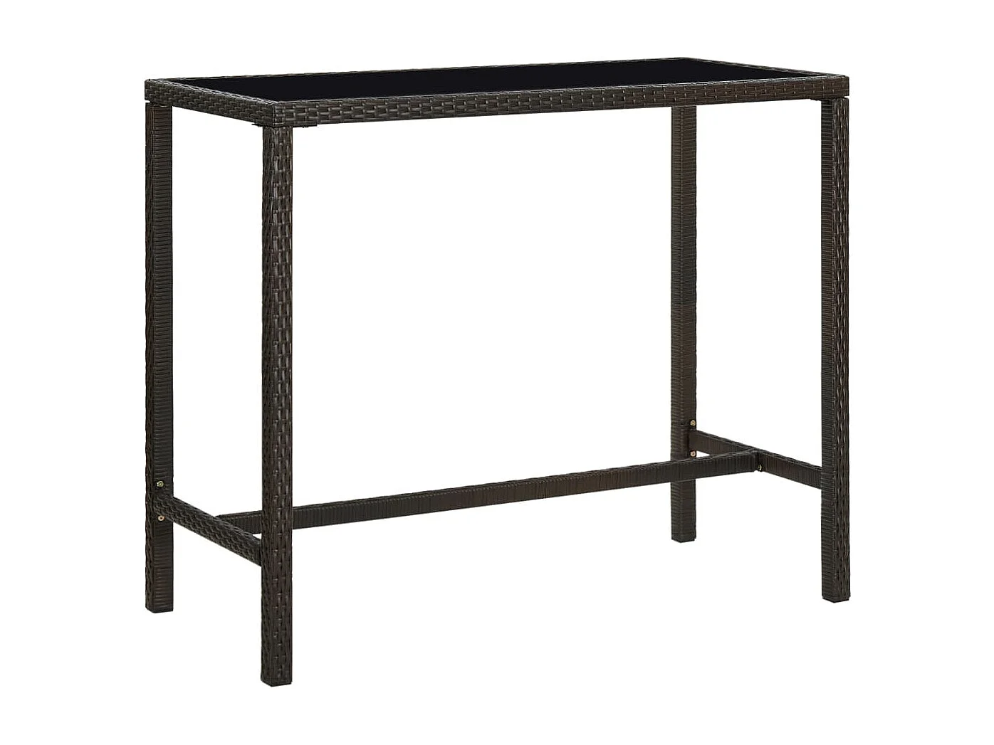 Table de bar de jardin Marron 130x60x110 Résine tressée verre