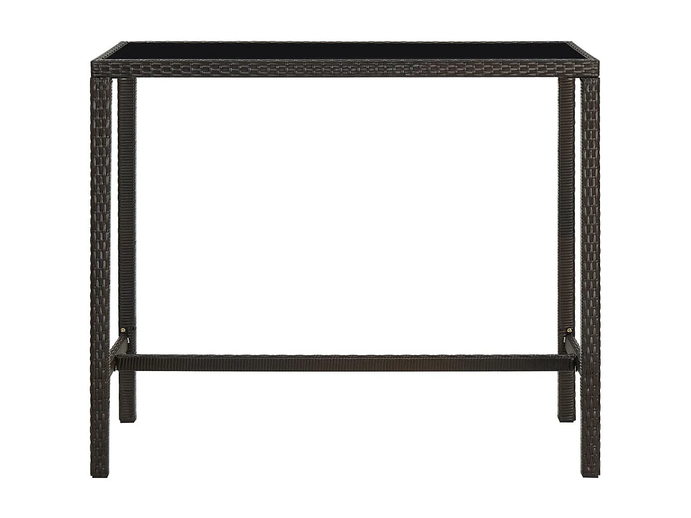 Table de bar de jardin Marron 130x60x110 Résine tressée verre