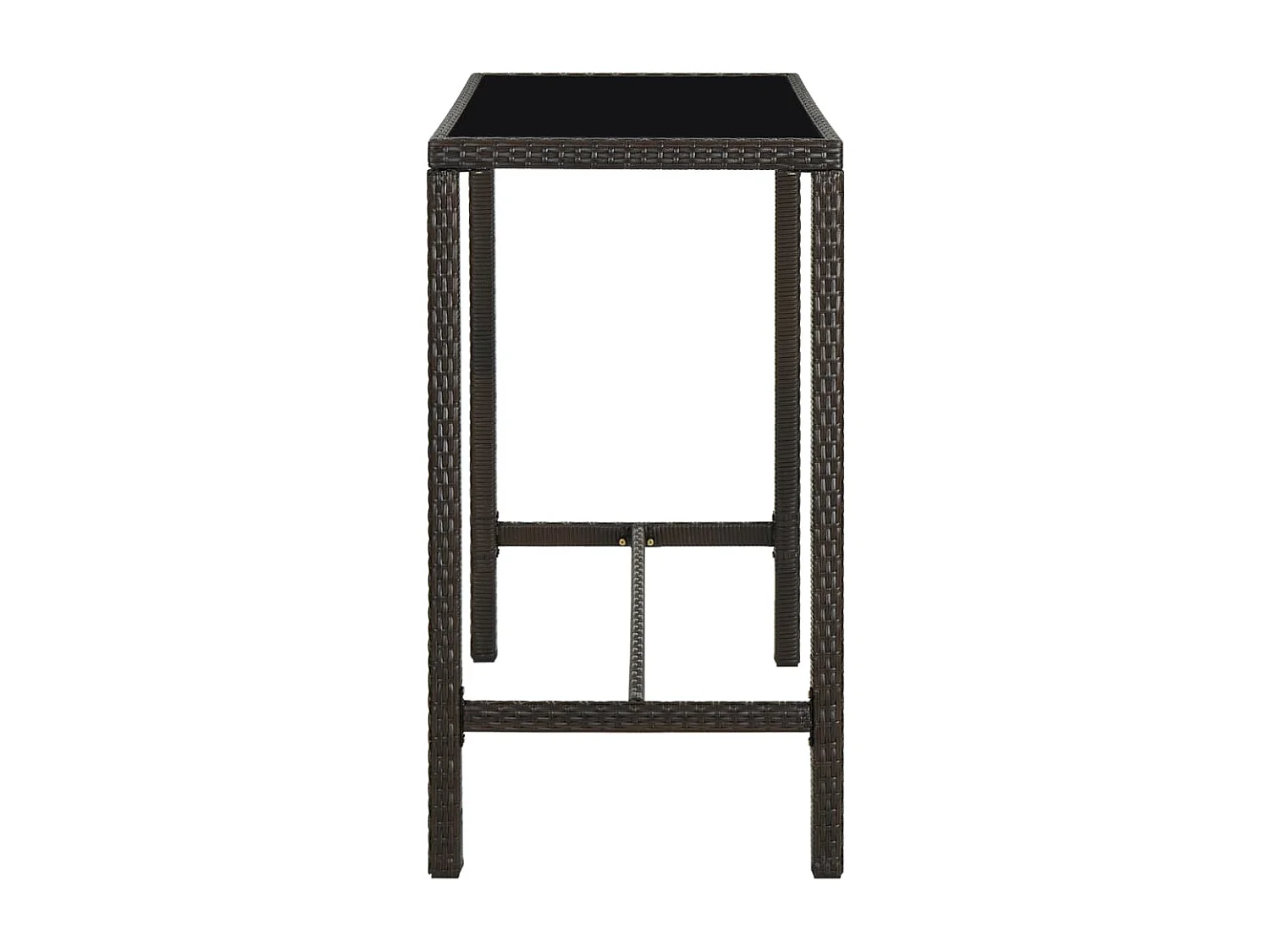 Table de bar de jardin Marron 130x60x110 Résine tressée verre