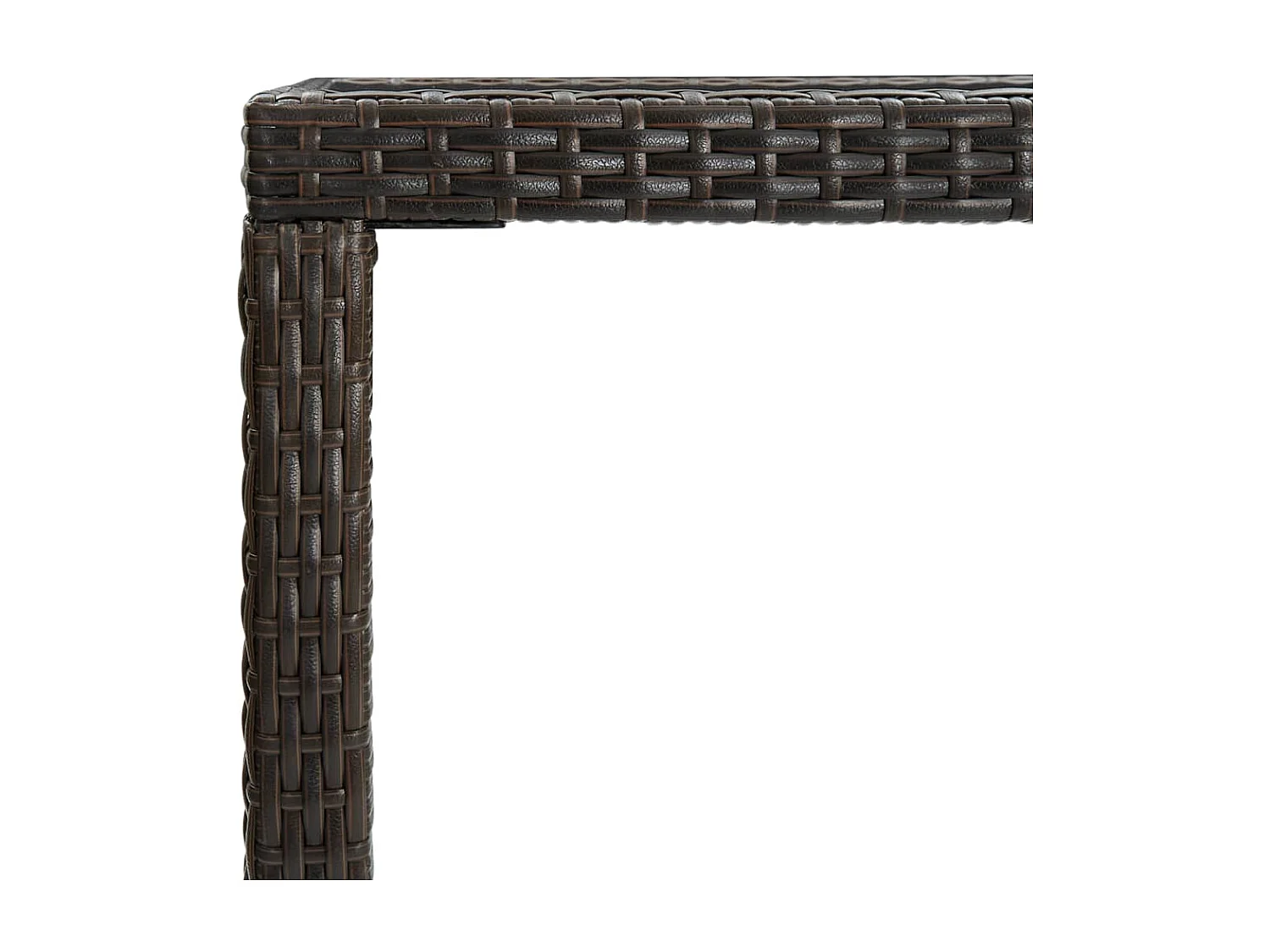 Table de bar de jardin Marron 130x60x110 Résine tressée verre