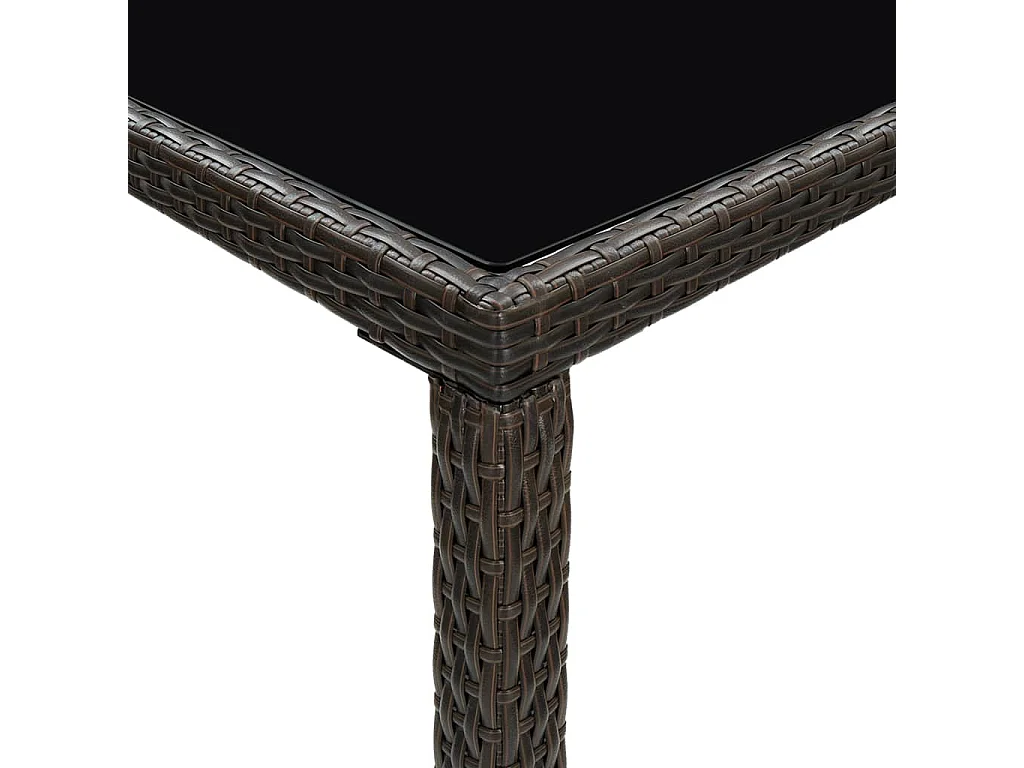 Table de bar de jardin Marron 130x60x110 Résine tressée verre