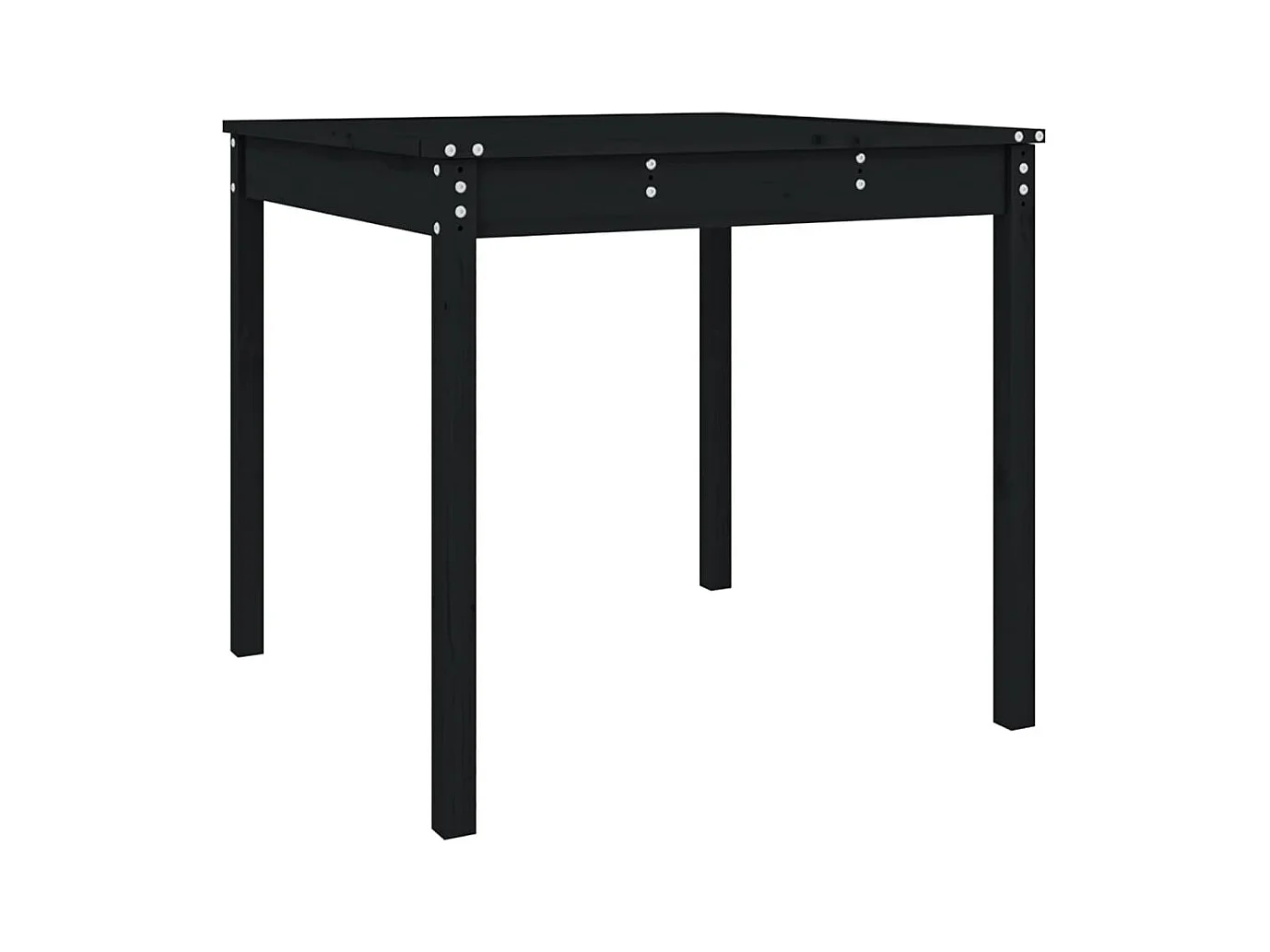Table de jardin noir 82,5x82,5x76 bois massif de pin