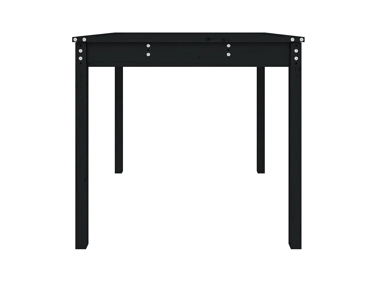 Table de jardin noir 82,5x82,5x76 bois massif de pin