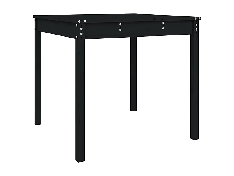 Table de jardin noir 82,5x82,5x76 bois massif de pin