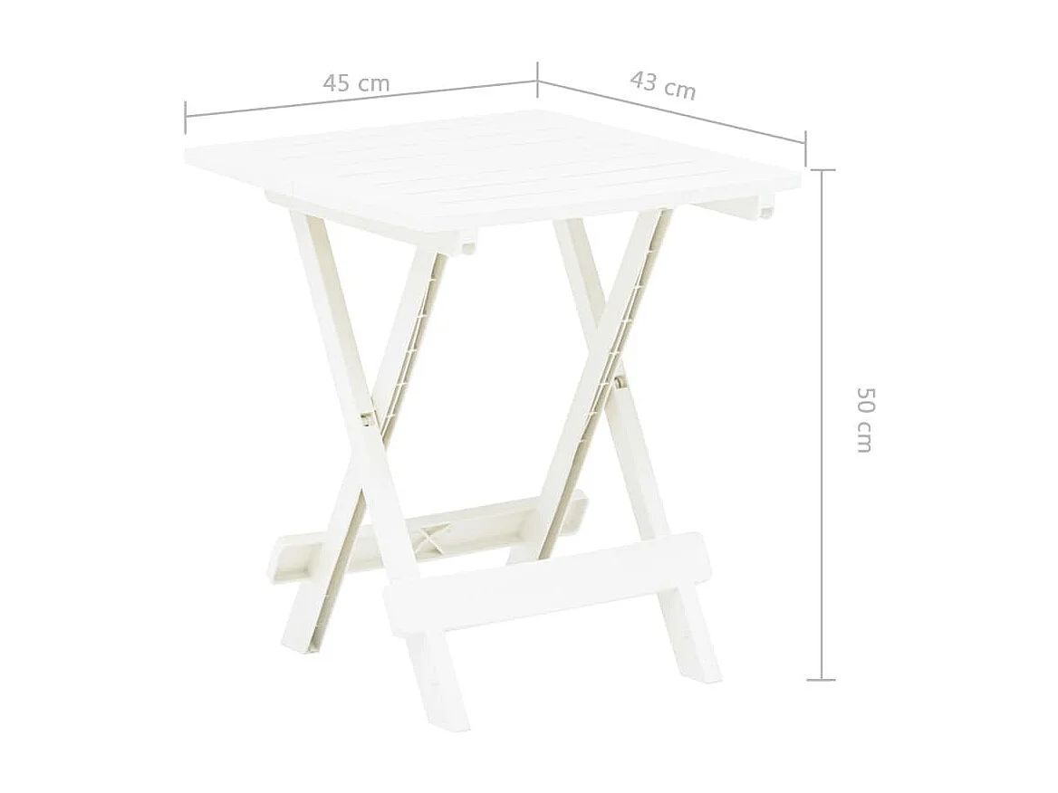 Table pliable de jardin Blanc 45x43x50 Plastique