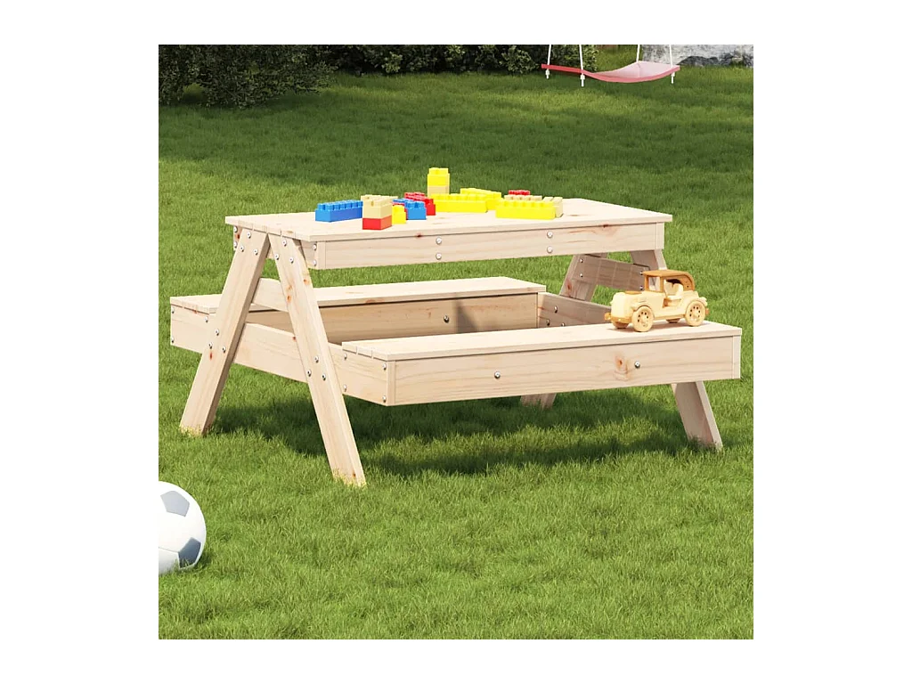 Table de pique-nique pour enfants 88x97x52 bois massif de pin