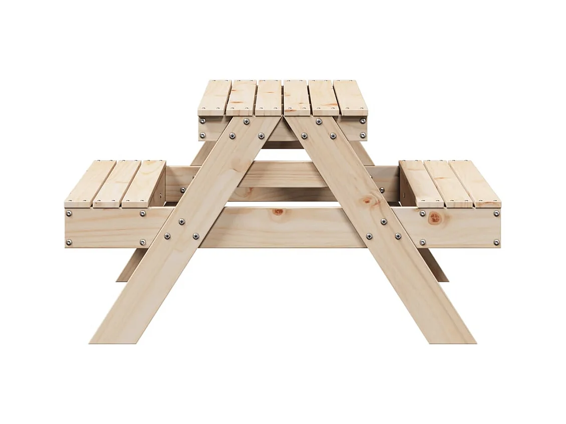 Table de pique-nique pour enfants 88x97x52 bois massif de pin