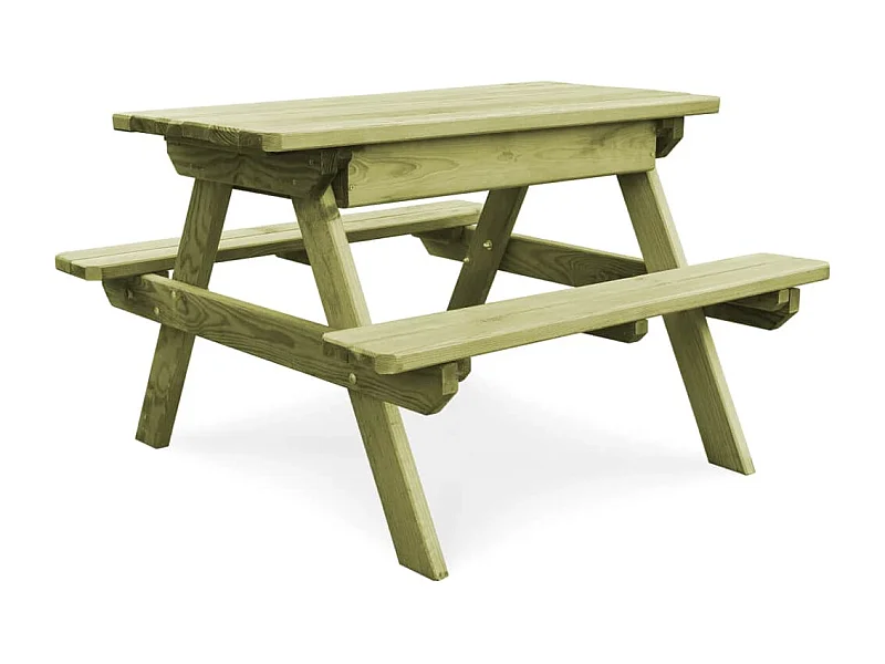 Table de pique-nique et bancs 90x90x58 Pinède imprégnée