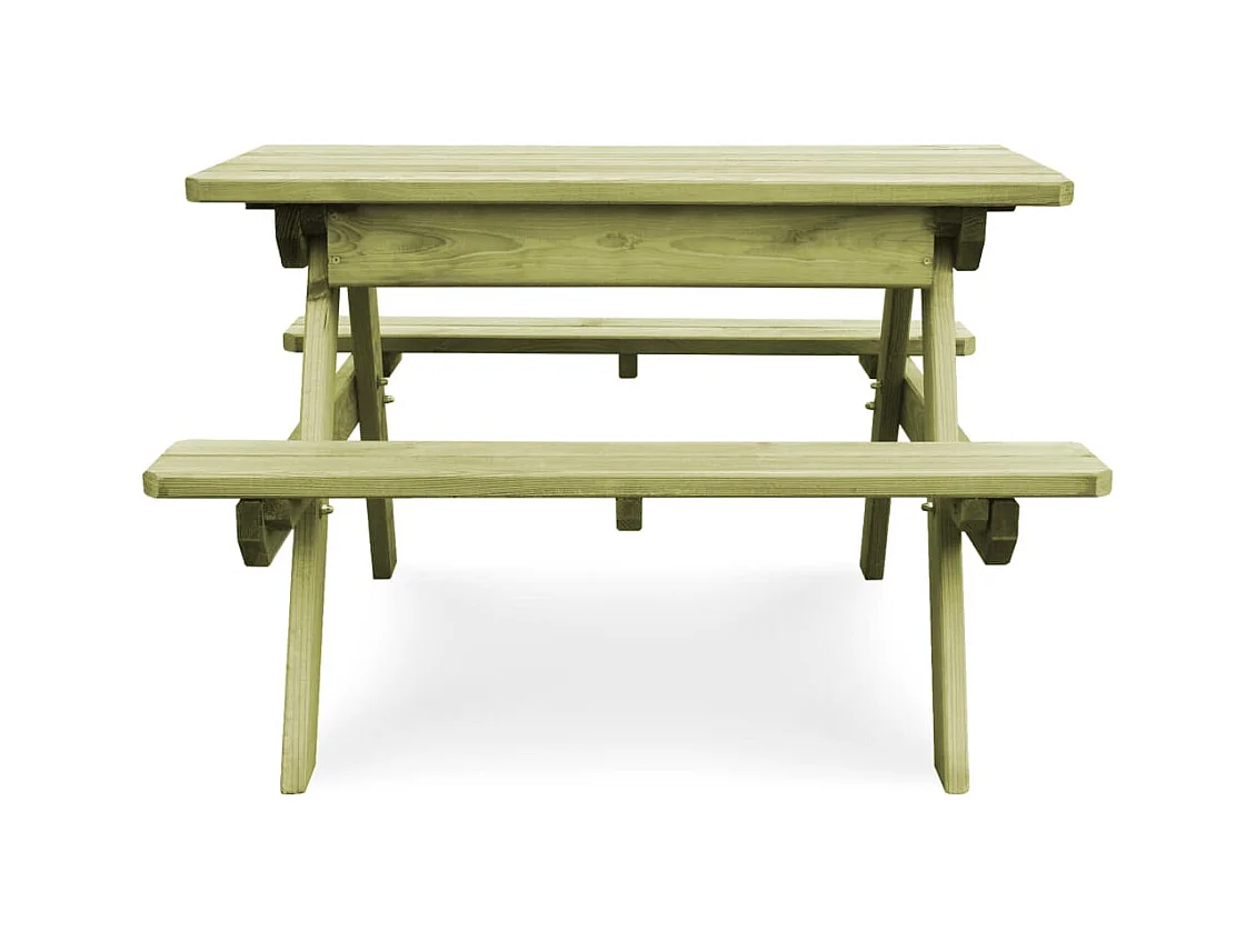 Table de pique-nique et bancs 90x90x58 Pinède imprégnée