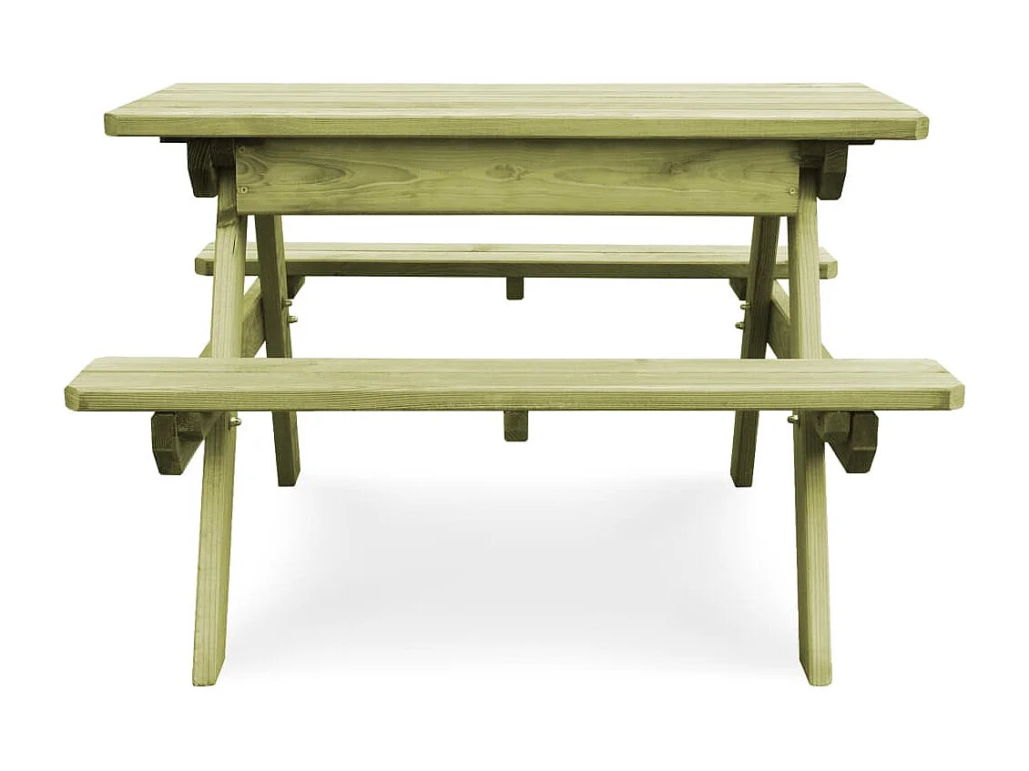 Table de pique-nique et bancs 90x90x58 Pinède imprégnée