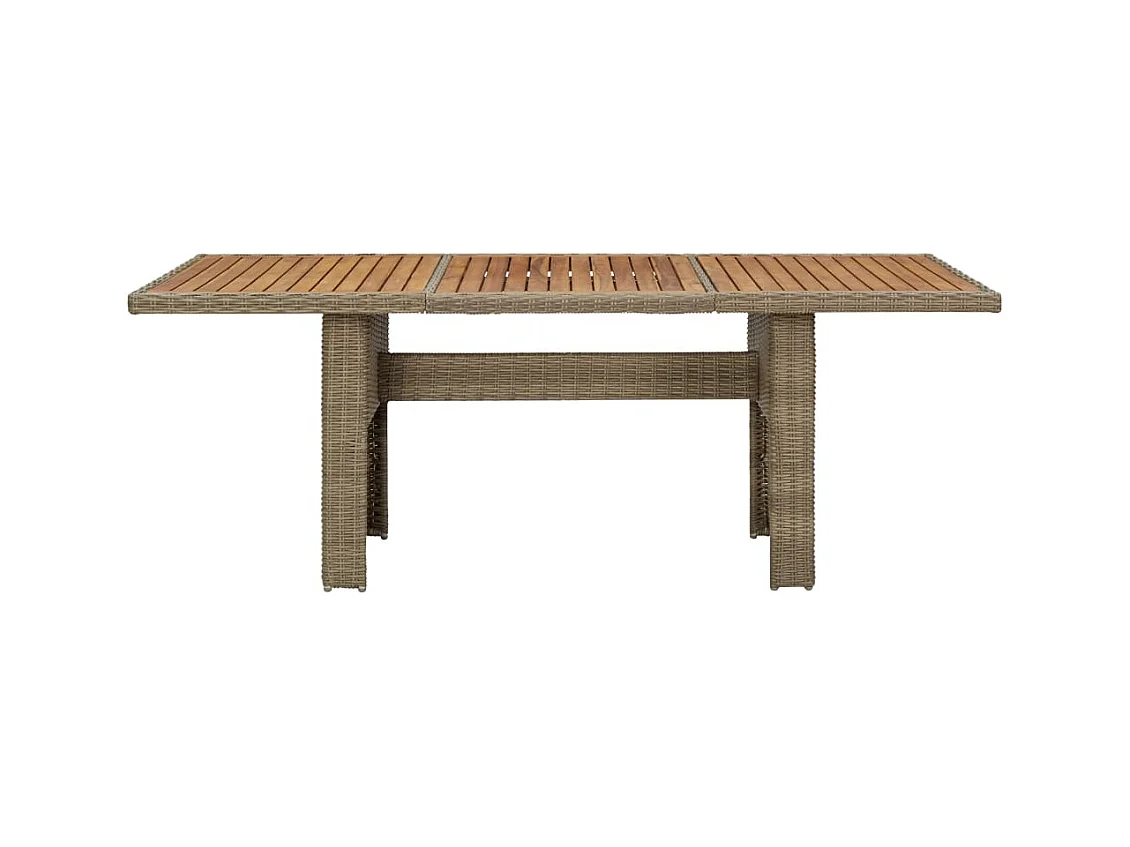 Table à dîner de jardin Marron 200x100x74 Résine tressée
