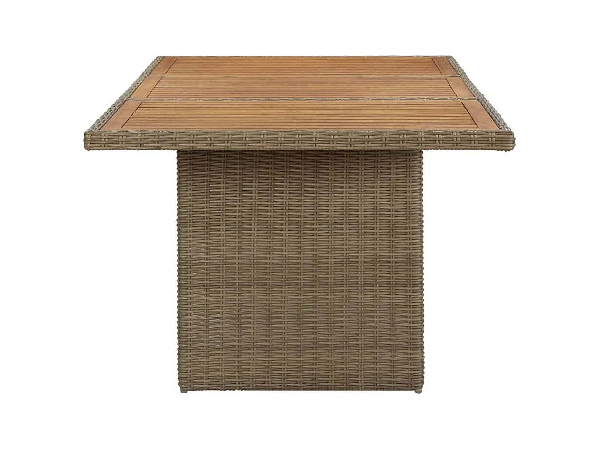 Table à dîner de jardin Marron 200x100x74 Résine tressée