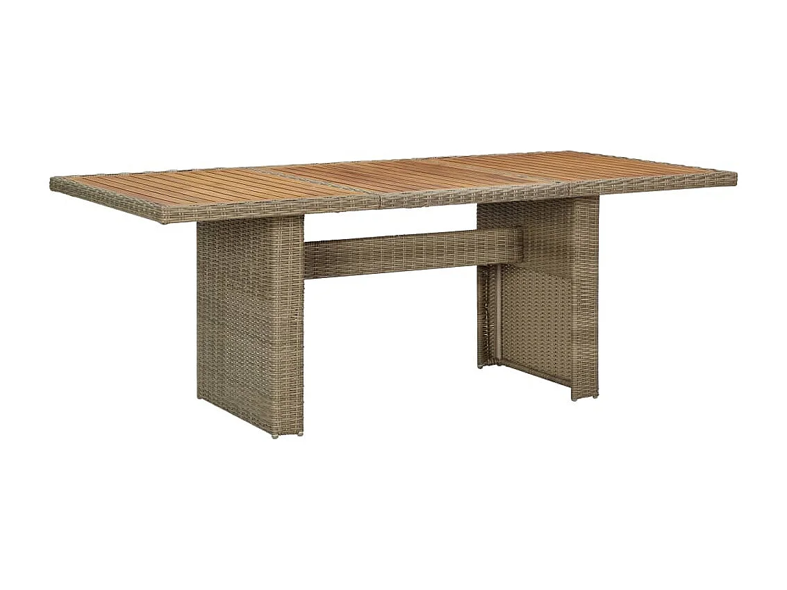 Table à dîner de jardin Marron 200x100x74 Résine tressée