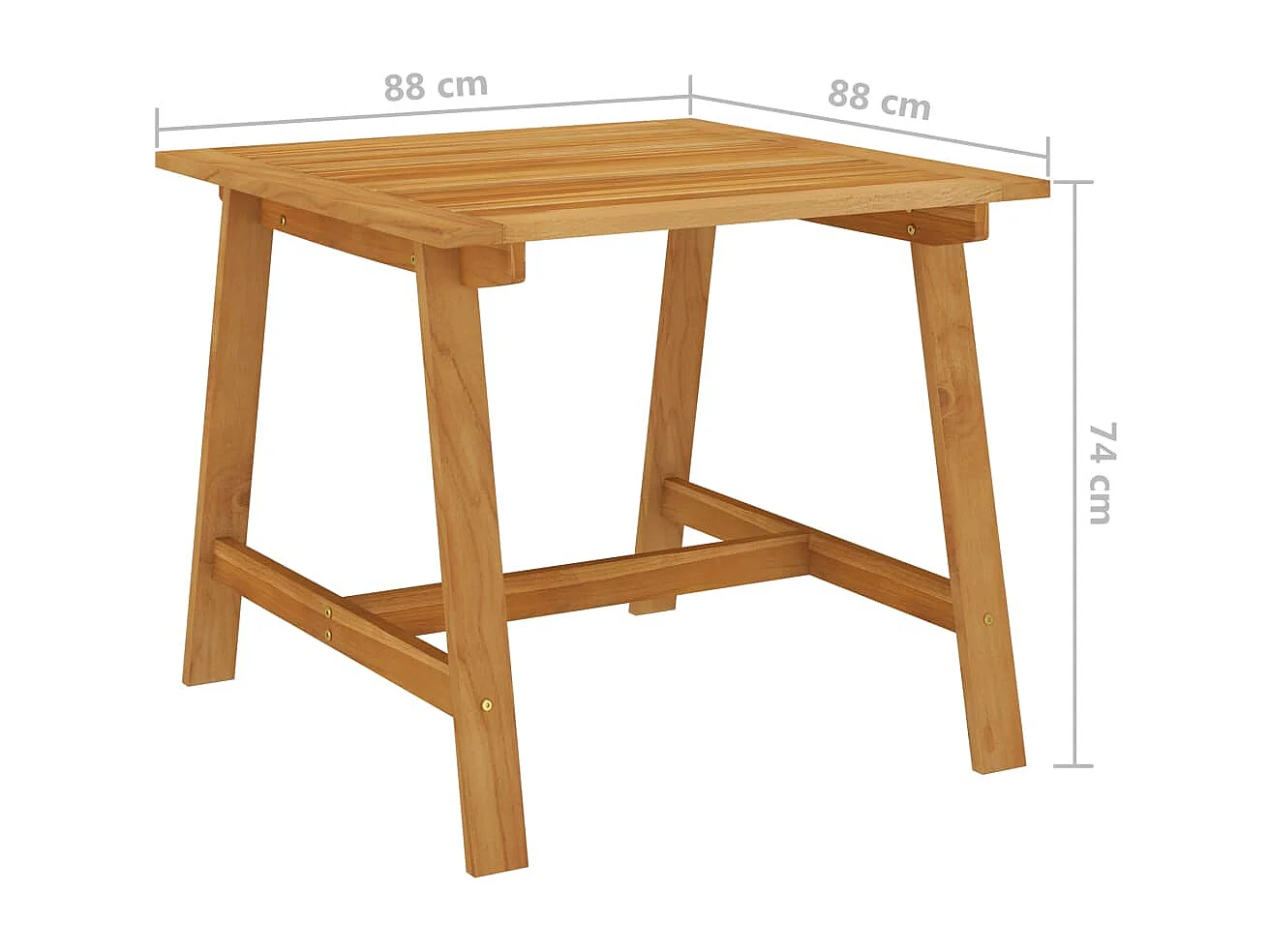 Table à dîner de jardin 88x88x74 Bois d'acacia massif