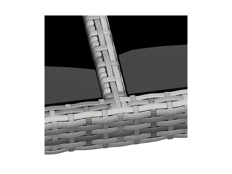 Table de jardin 250x100x75 Verre trempé et Résine tressée