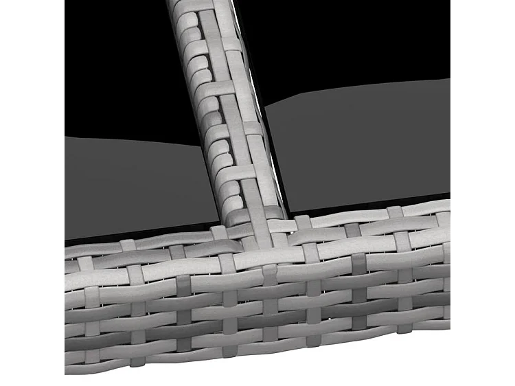 Table de jardin 250x100x75 Verre trempé et Résine tressée