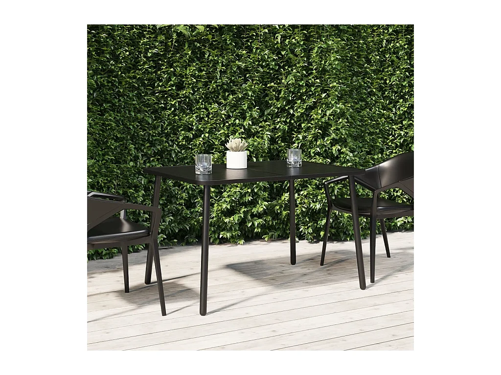 Table de jardin anthracite 110x80x71 acier
