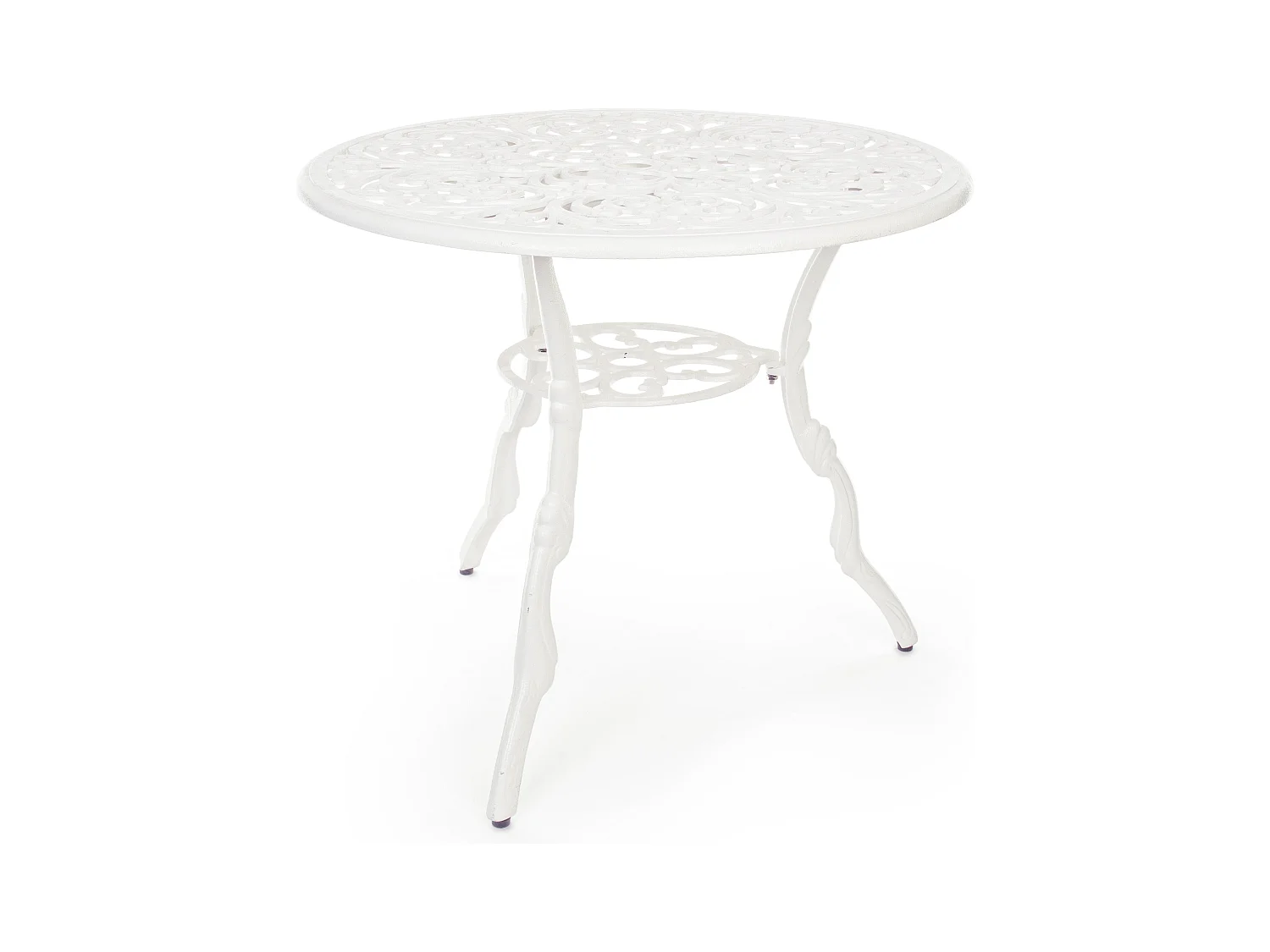 Vikola witte gegoten aluminium tuintafel 80 cm