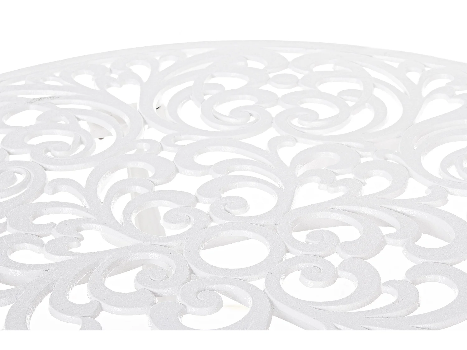 Table de jardin aluminium moulée blanc Vikola 80cm