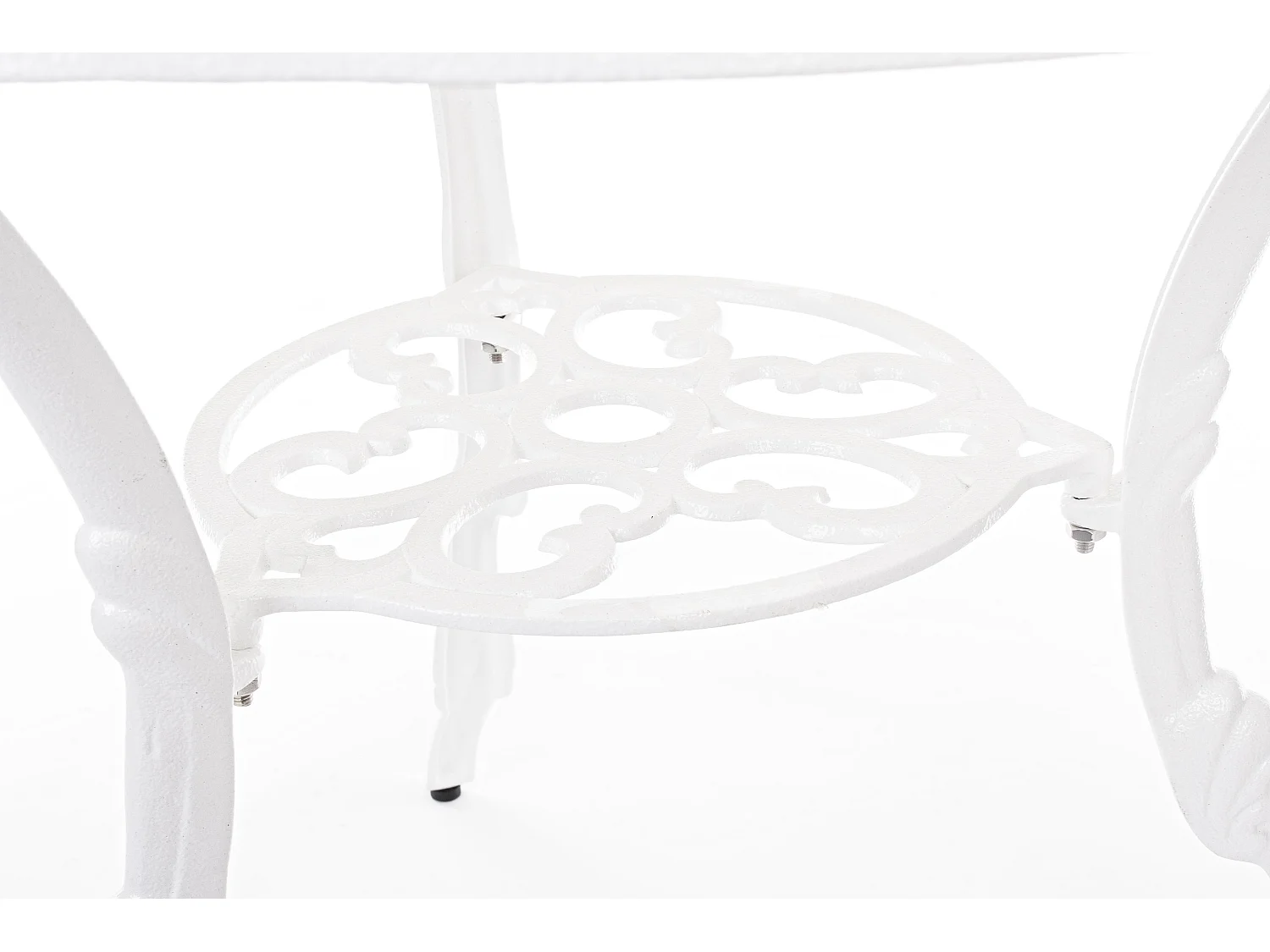 Table de jardin aluminium moulée blanc Vikola 80cm
