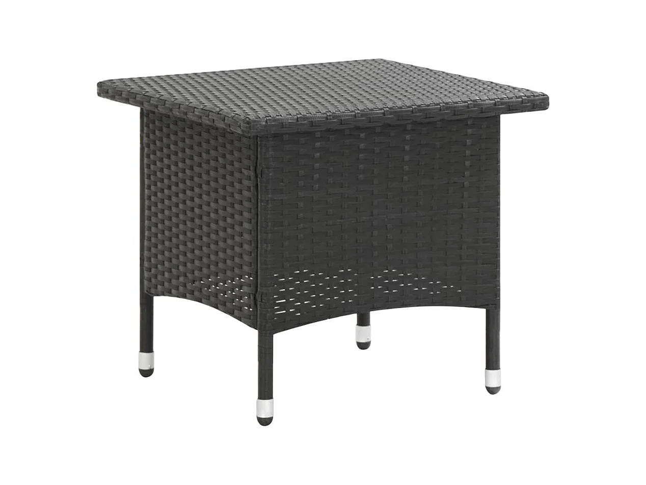 Table à thé Noir 50x50x47 Résine tressée