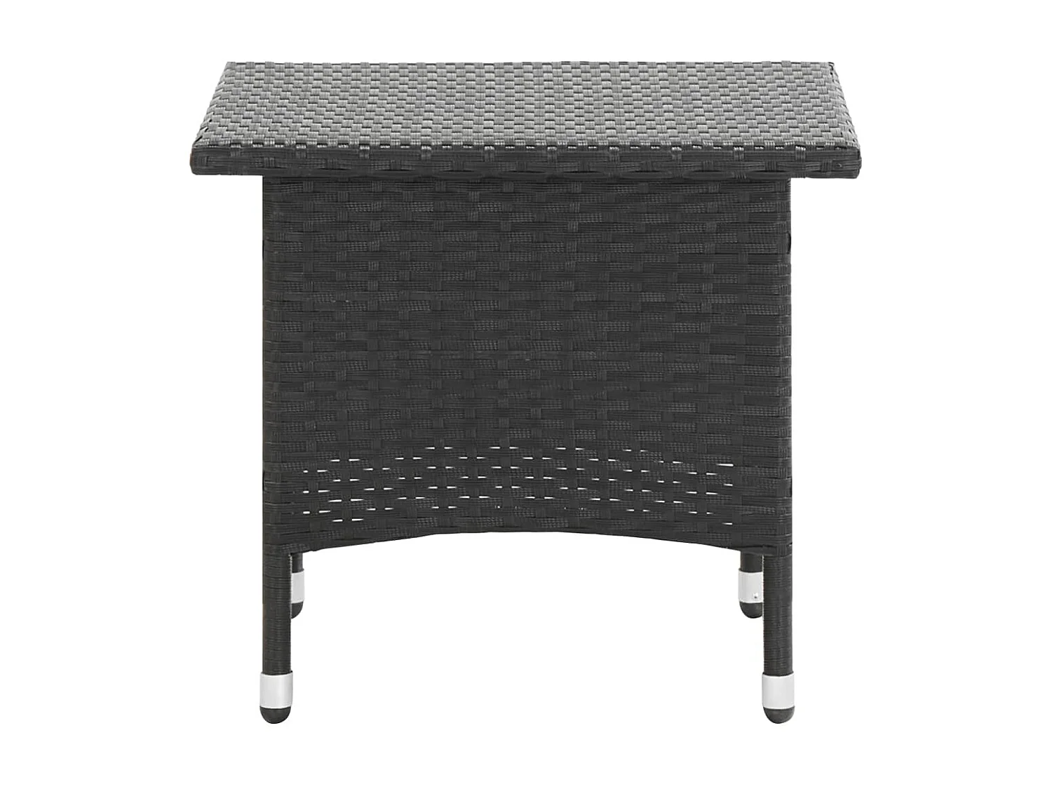 Table à thé Noir 50x50x47 Résine tressée
