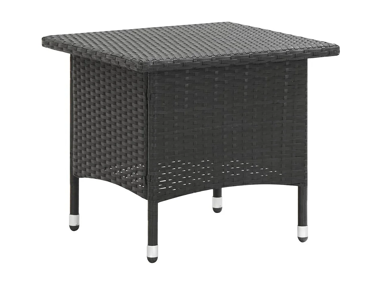 Table à thé Noir 50x50x47 Résine tressée