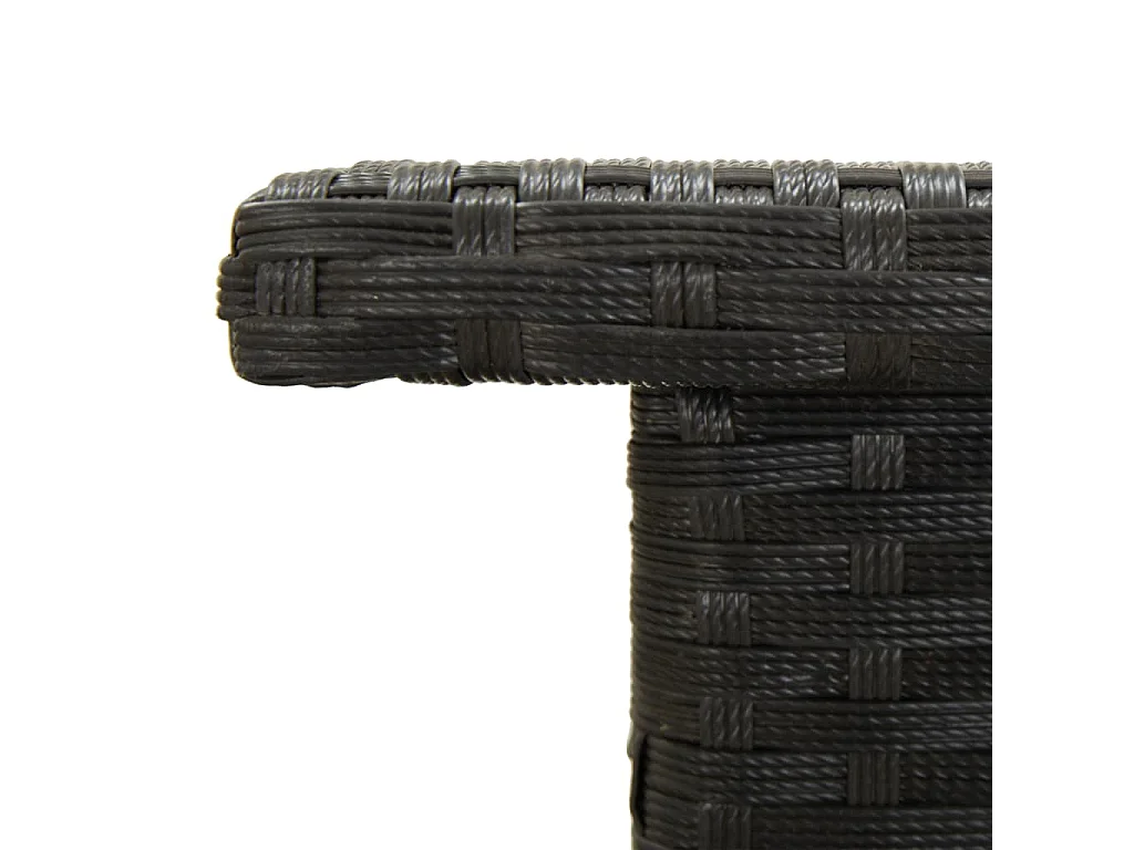 Table à thé Noir 50x50x47 Résine tressée