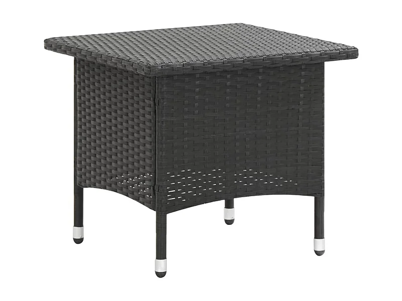 Table à thé Noir 50x50x47 Résine tressée