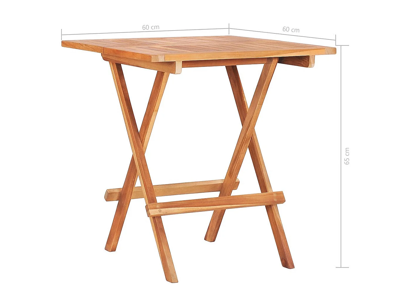 Table de bistro pliable 60x60x65 Bois de teck solide