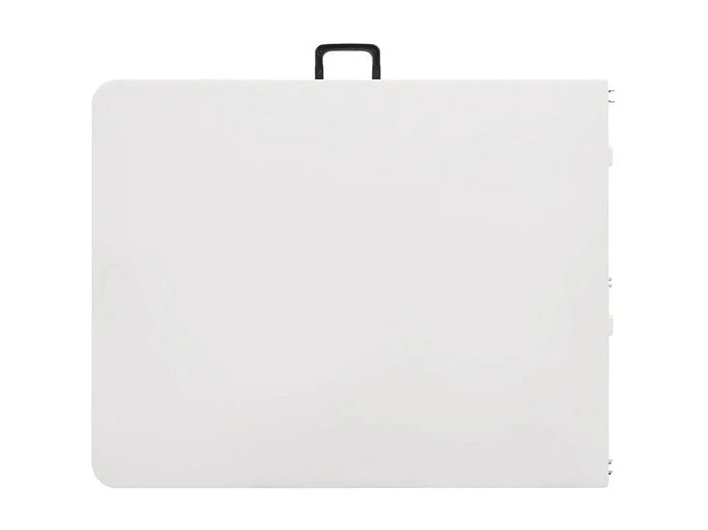 Table de jardin pliable polyéthylène blanc et pieds métal Nesly