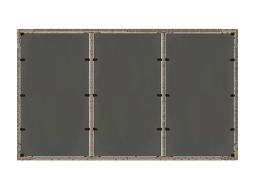 Table de jardin dessus en verre Gris 150x90x75 Résine tressée