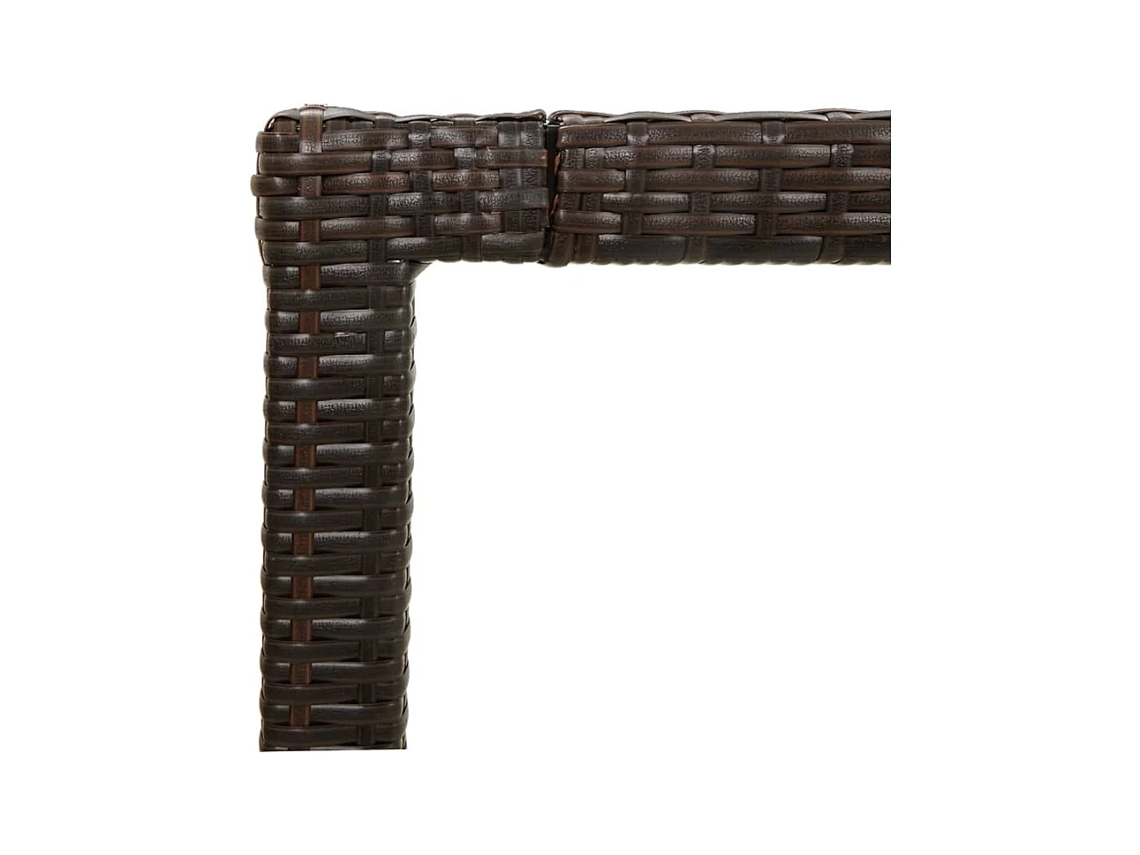 Table de jardin 150x90x75 Verre trempé-résine tressée Marron