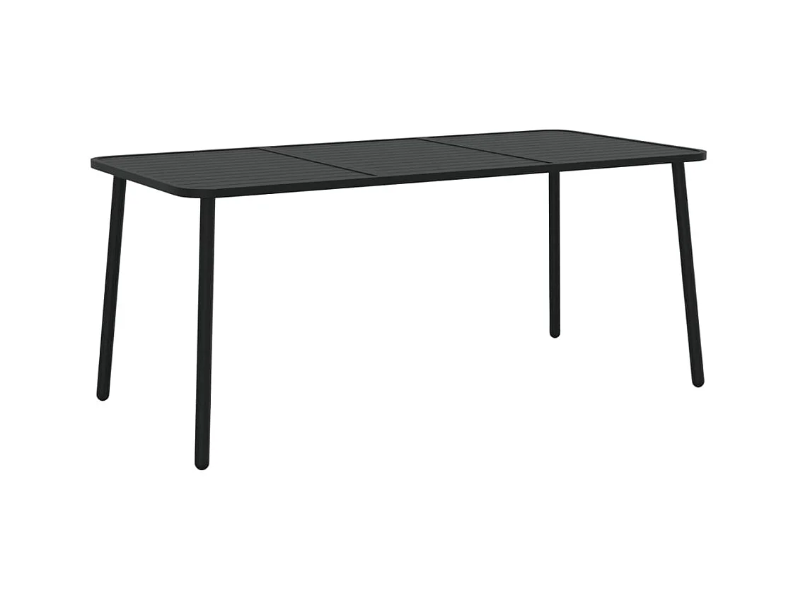 Table de jardin anthracite 165x80x71 acier