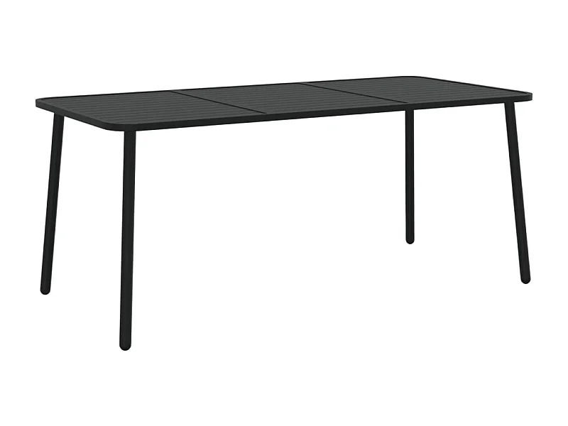 Table de jardin anthracite 165x80x71 acier