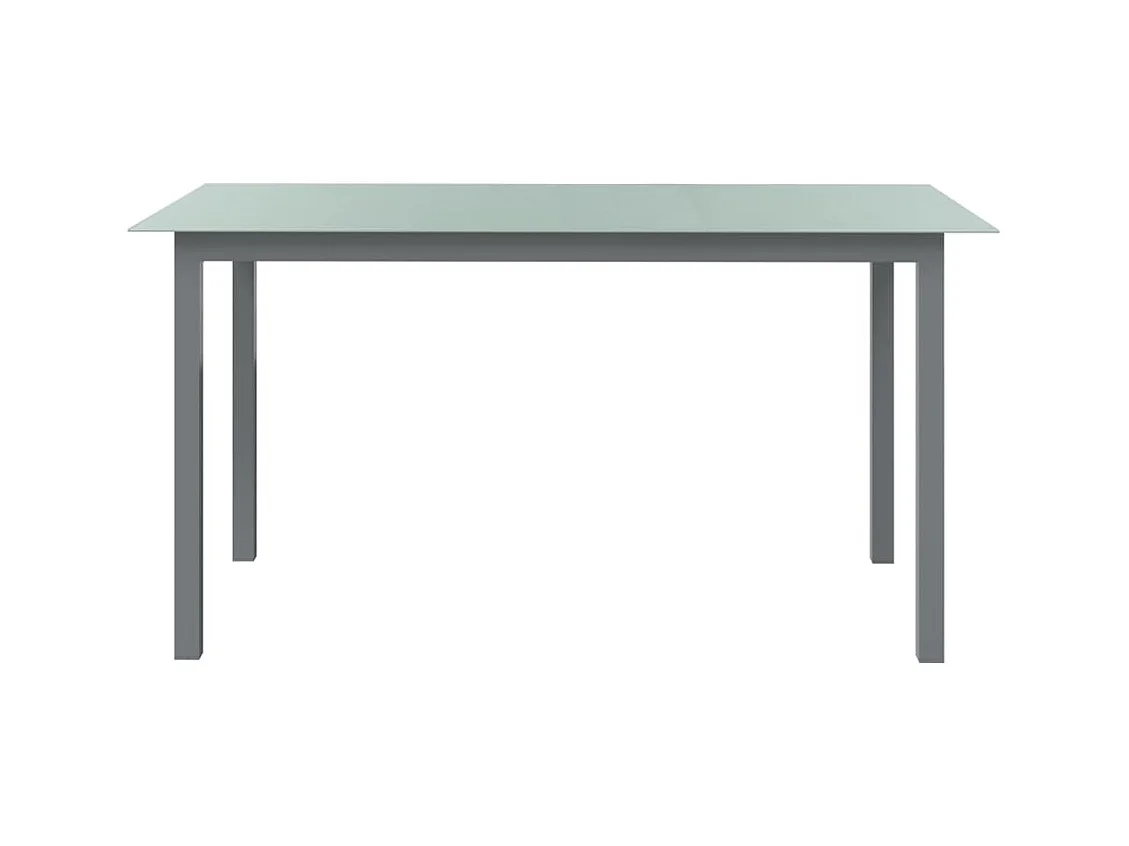 Table de jardin Gris clair 150x90x74 Aluminium et verre