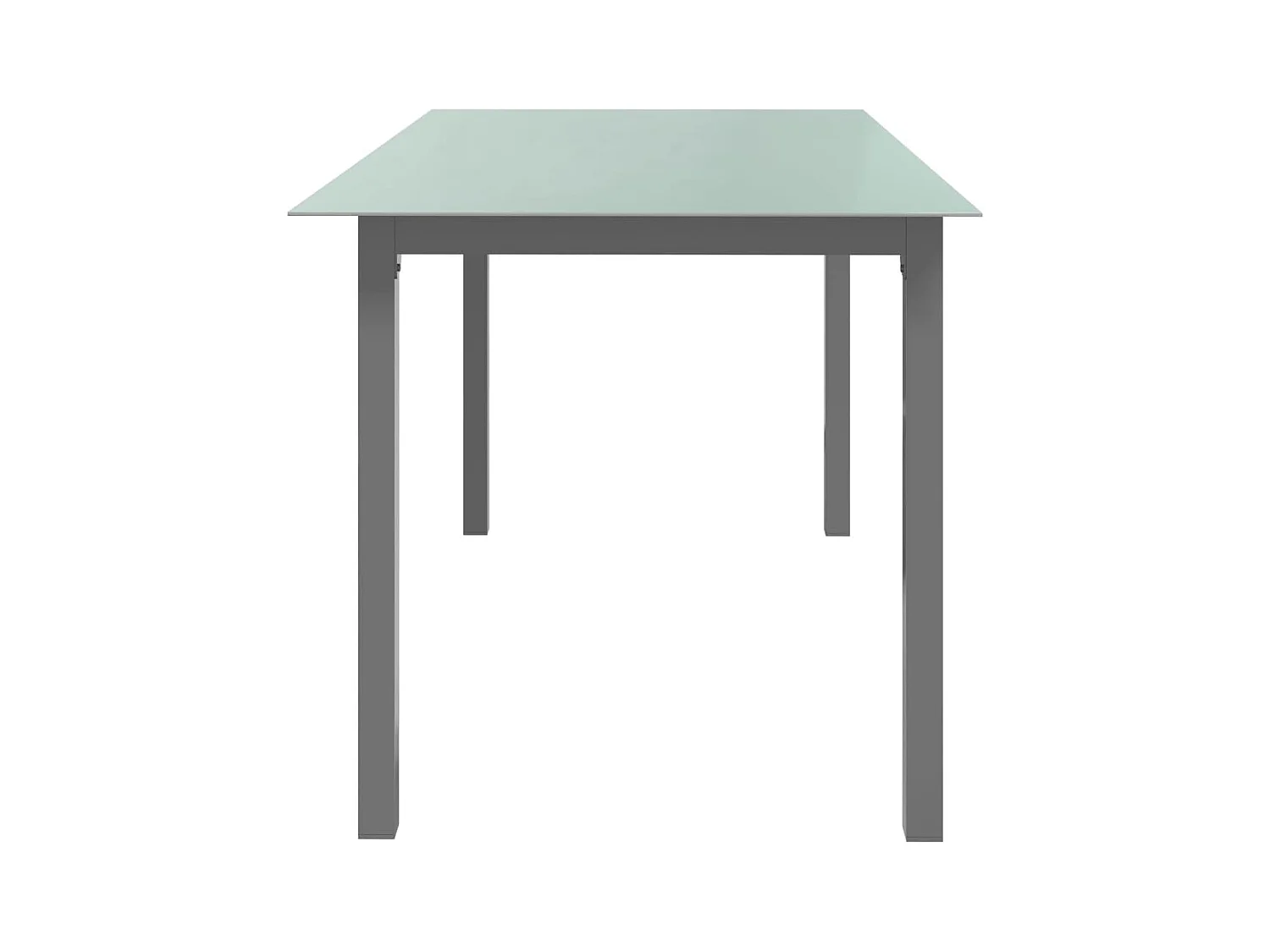 Table de jardin Gris clair 150x90x74 Aluminium et verre