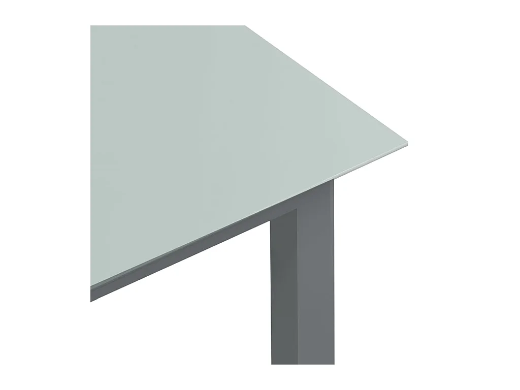 Table de jardin Gris clair 150x90x74 Aluminium et verre