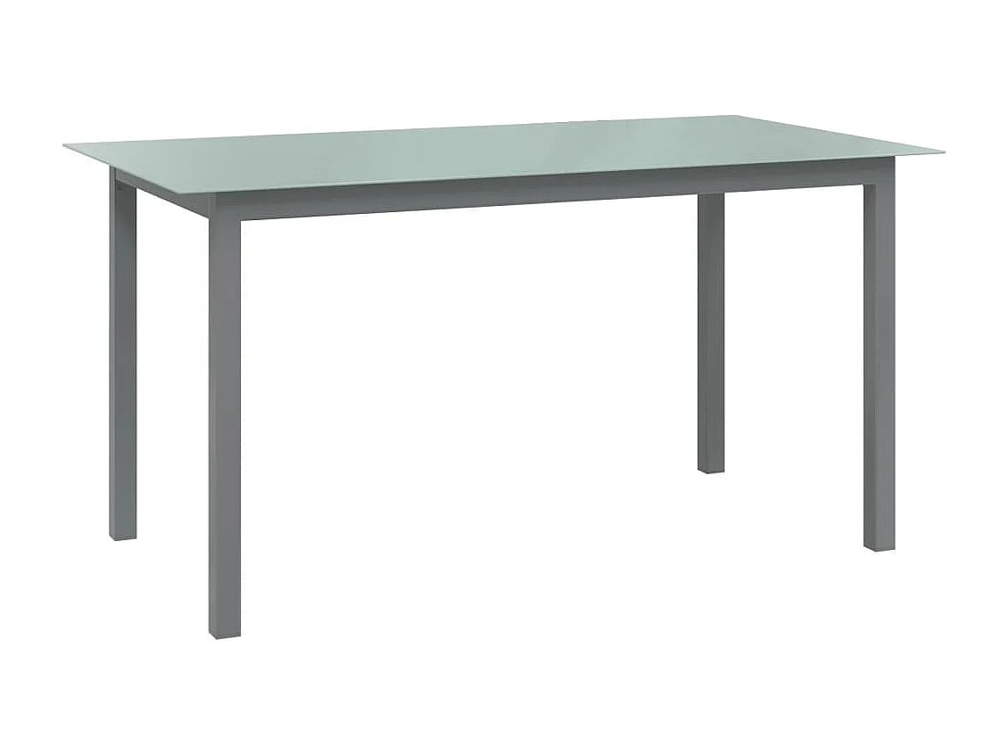 Table de jardin Gris clair 150x90x74 Aluminium et verre