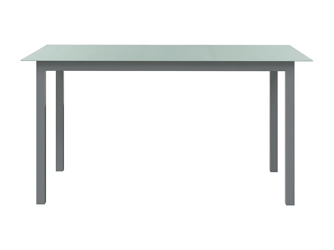 Table de jardin Gris clair 150x90x74 Aluminium et verre