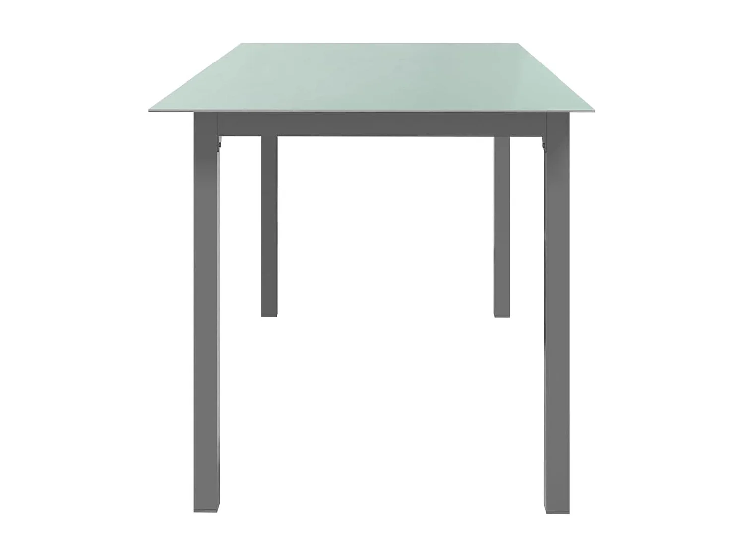 Table de jardin Gris clair 150x90x74 Aluminium et verre