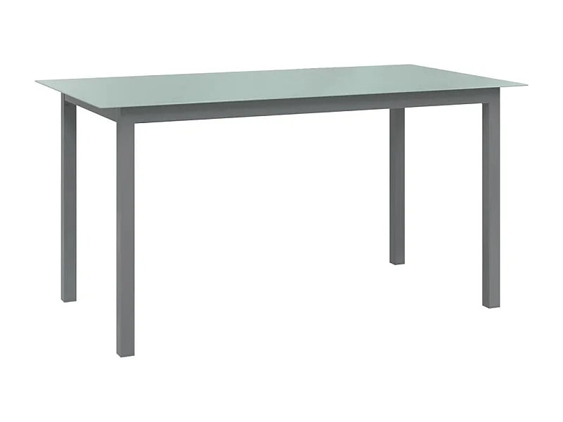 Table de jardin Gris clair 150x90x74 Aluminium et verre