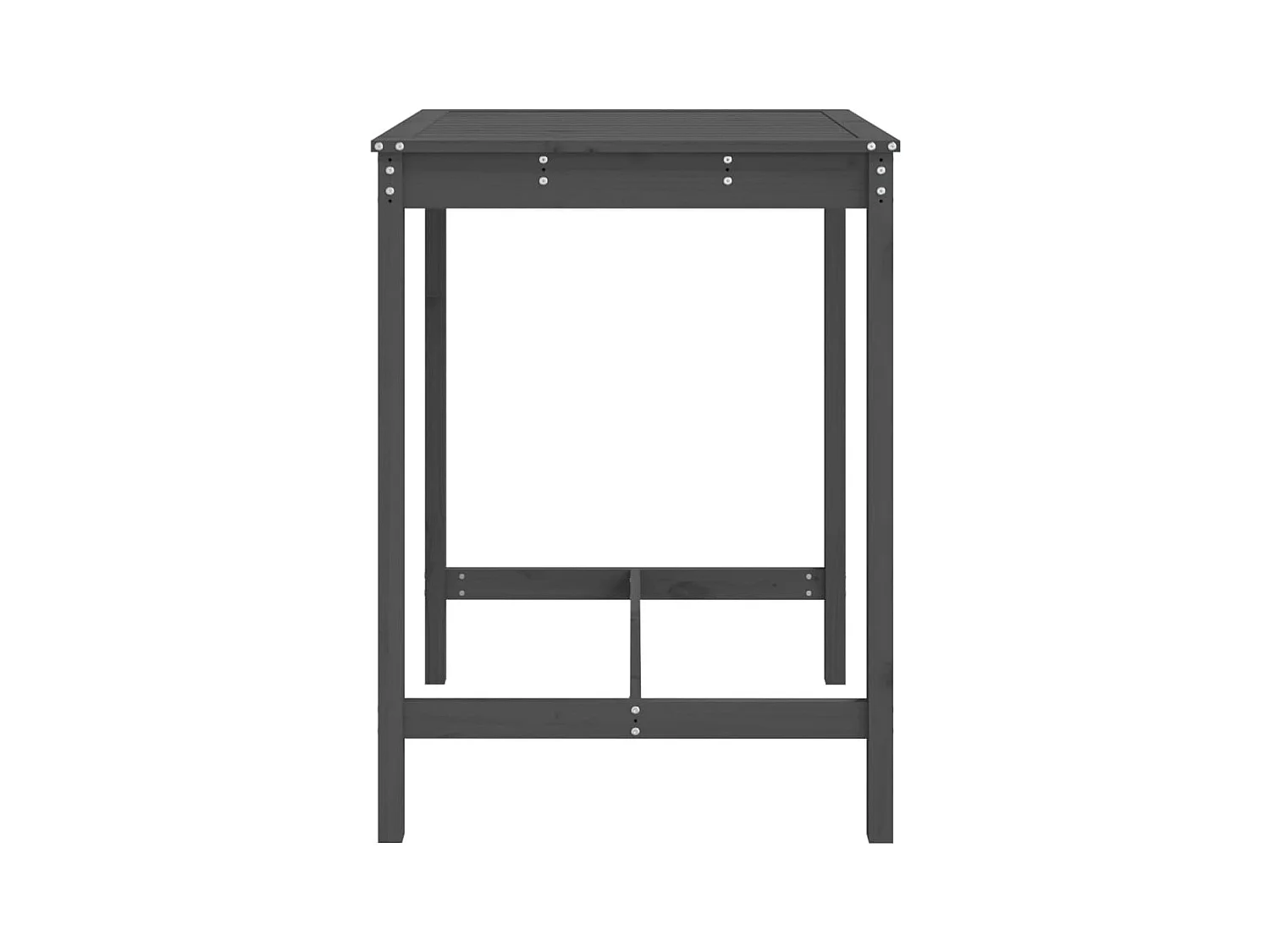 Table de jardin gris 82,5x82,5x110 bois massif de pin