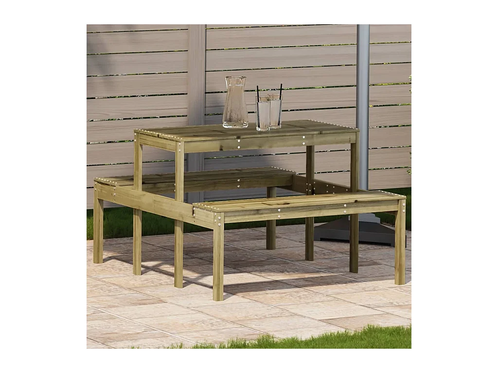 Table de pique-nique 110x134x75 bois de pin imprégné