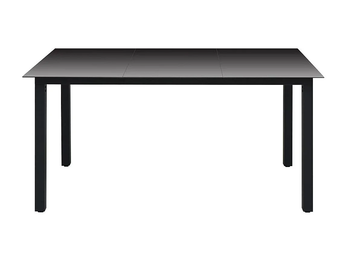 Table de jardin Noir 150 x 90x74 Aluminium et verre