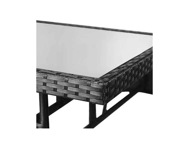 Table de jardin Noir 80x80x74 Résine tressée