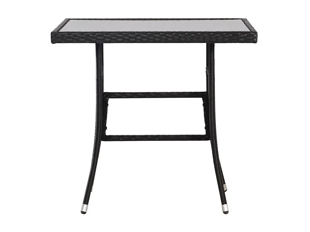 Table de jardin Noir 80x80x74 Résine tressée