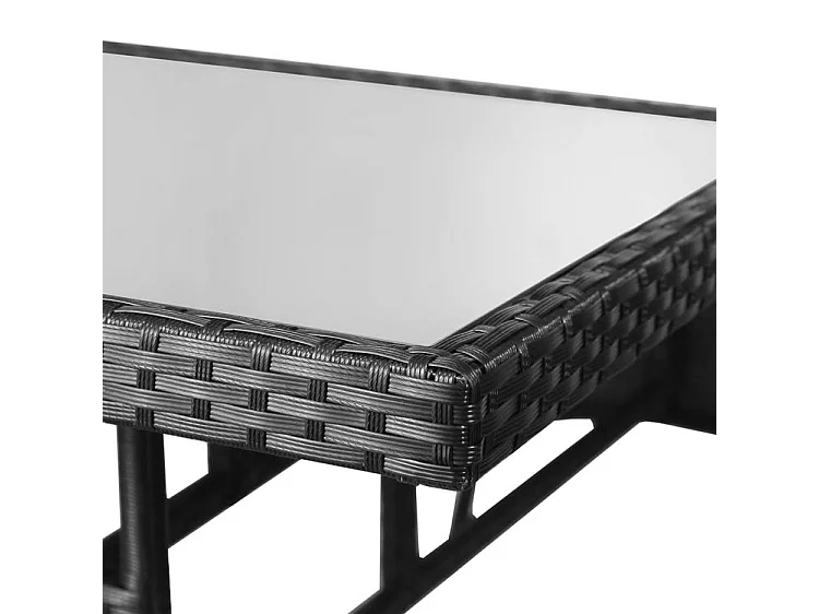 Table de jardin Noir 80x80x74 Résine tressée